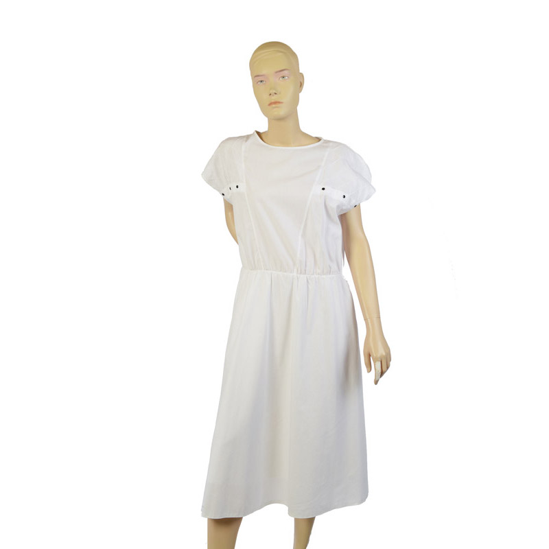 Witte vintage jurk van katoen maat 44 L Vintage Fox