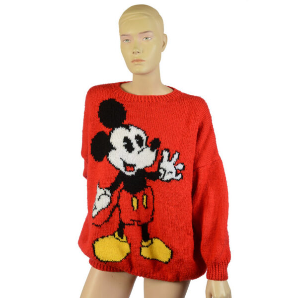 Handgebreide vintage Mickey Mouse trui maat M