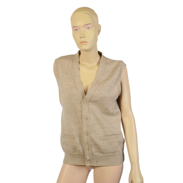 Wollen beige jaren 70 vintage gilet maat M - L