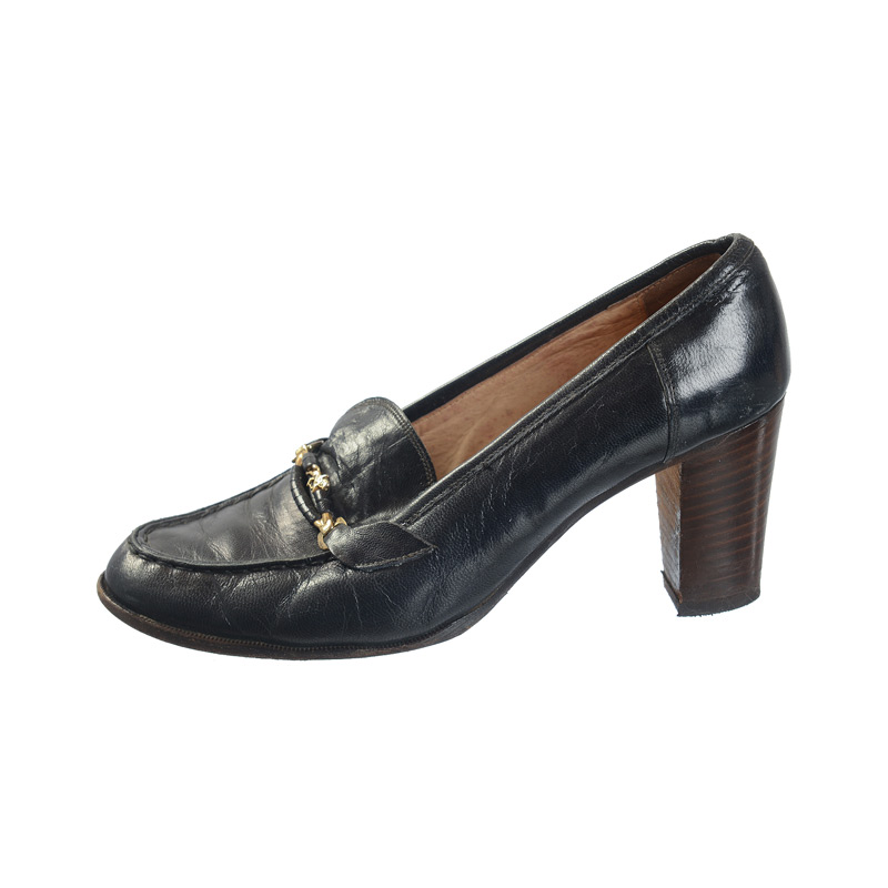 Italiaanse leren vintage instappers met hak maat 39 39 5 Vintage Fox