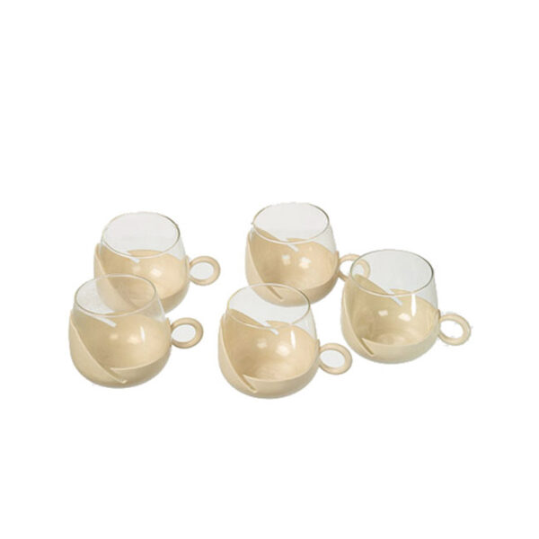 5 Witte jaren 80 vintage koffiekopjes