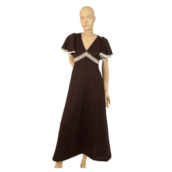 Vintage maxi dress met kant maat 34 XS