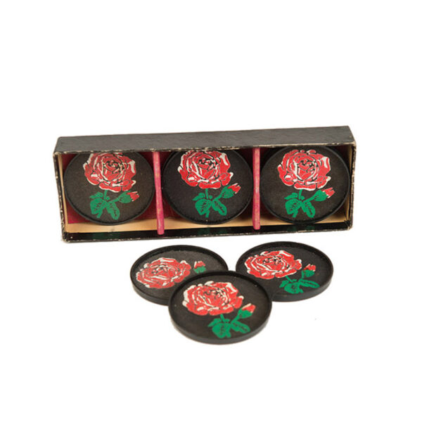 Vintage jaren 50 onderzetters met rozen