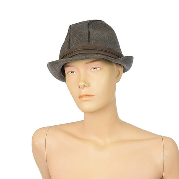 Grijze vintage hoed van vilt maat 58
