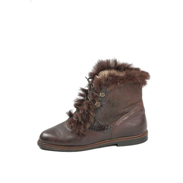 Bruine vintage fur boots van Bama maat 38