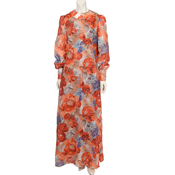 Jaren 60 vintage floral maxi dress M