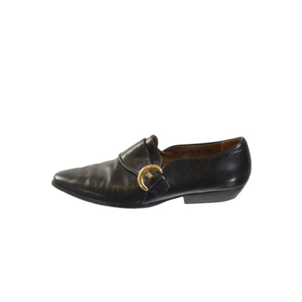 Vintage zwart lederen gesp oxfords maat 37,5