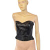 Strapless vintage boobtube top van leer maat S
