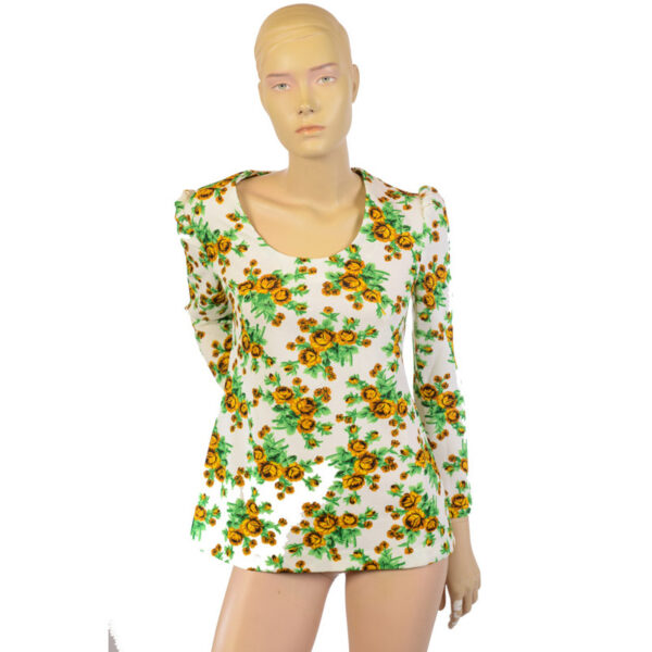 Floral vintage top jaren 70 maat XS