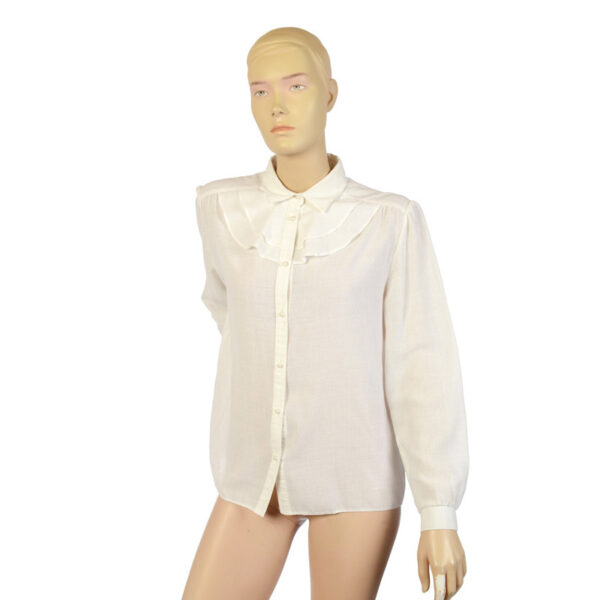 Vintage jaren 70 blouse met rouches maat M