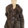 Grijze fake fur jaren 70 jas met leer maat S - M - Afbeelding 6