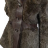 Grijze fake fur jaren 70 jas met leer maat S - M - Afbeelding 2