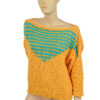 Gele gebreide vintage jaren 80 trui maat M - Afbeelding 2