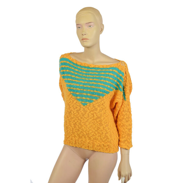 Gele gebreide vintage jaren 80 trui maat M