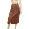 Bruine vintage kokerrok / taillerok maat 34 XS