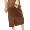 Bruine vintage kokerrok / taillerok maat 34 XS - Afbeelding 5