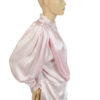 Satijnen 80s vintage blouse met kant M / L - Afbeelding 3