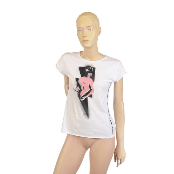 Retro t-shirt met rugdecollete maat S