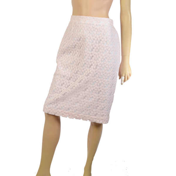 Lichtroze retro floral kokerrok Nadina H maat 38