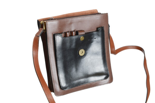 Leren jaren 70 vintage schoudertasje - Afbeelding 5