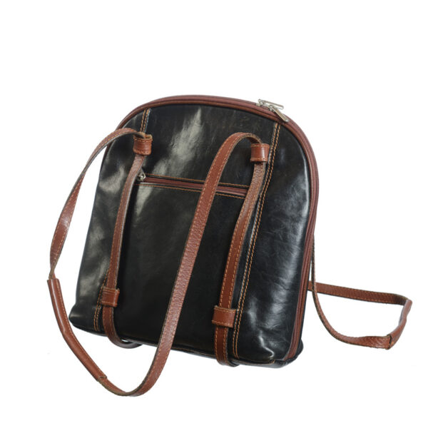 Zwart met bruine vintage handtas