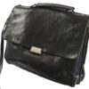 Zwarte leren vintage aktetas leer - Afbeelding 2