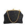 Zwart vintage kniptasje lurex glitter