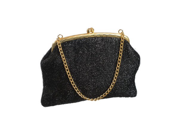 Zwart vintage kniptasje lurex glitter - Afbeelding 2