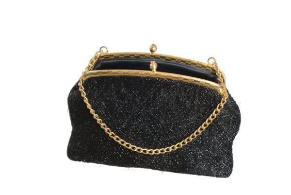 Zwart vintage kniptasje lurex glitter - Afbeelding 3