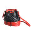Lak schoudertasje Chanel-look rood zwart - Afbeelding 4