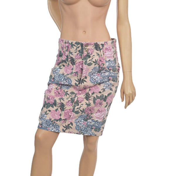 90s vintage floral denim rokje maat 38