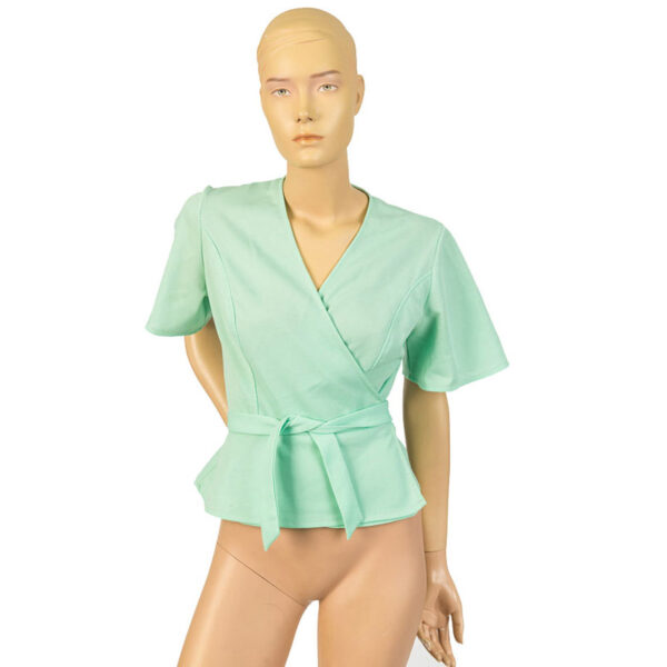 Jaren 60 vintage mintgroene wikkeltop maat S - M