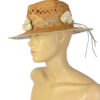 Vintage strohoed met bloemen maat 55 / 56 - Afbeelding 3