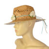 Vintage strohoed met bloemen maat 55 / 56