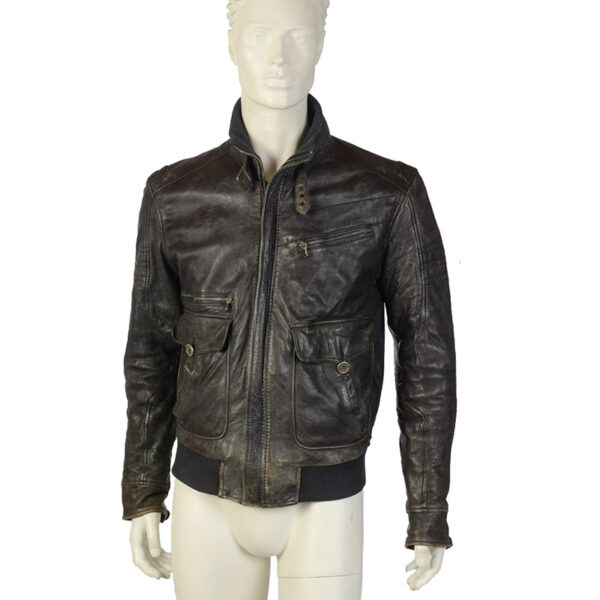 Zwart vintage leren jack Arma maat 48