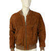 Suede vintage bomberjack maat M / L - Afbeelding 2