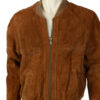Suede vintage bomberjack maat M / L - Afbeelding 3