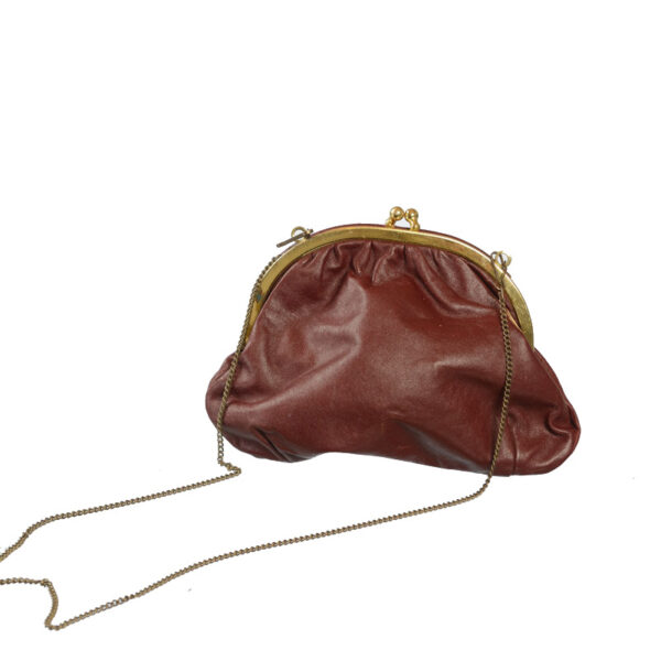 Bruin vintage tasje met knipsluiting