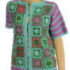 Gehaakt 70's floral vintage vestje maat M - Afbeelding 2