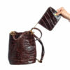 Vintage handtas met snake pattern - Afbeelding 5
