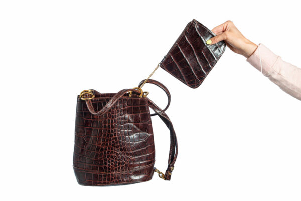 Vintage handtas met snake pattern - Afbeelding 5