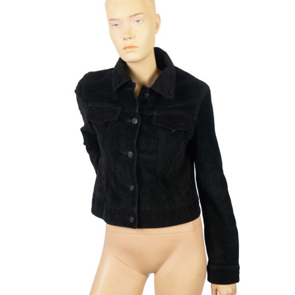 Retro zwart suede jack Arma Leder maat S 38