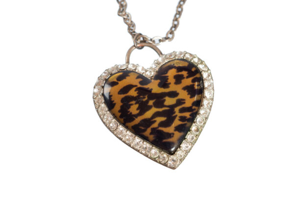 Retro ketting hart met panterprint - Afbeelding 3