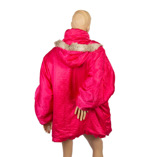 Knalroze jaren 80 vintage (ski) jas maat XXL - Afbeelding 4