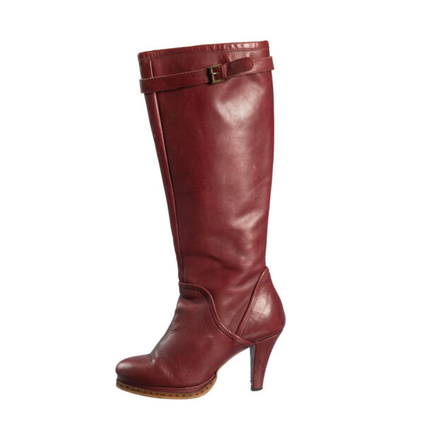 Retro leren platform laarzen maat 40