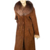 Vintage lammy coat / mantel met bontkraag maat L - Afbeelding 5