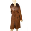 Vintage lammy coat / mantel met bontkraag maat L