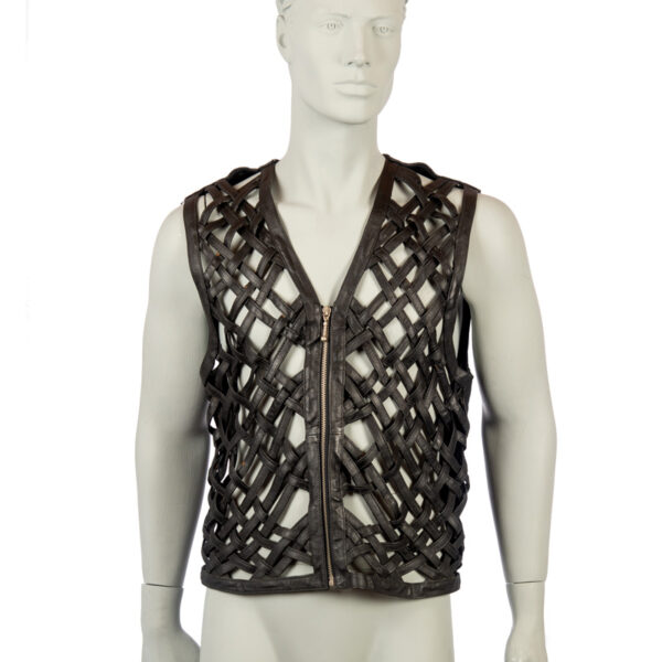 Vintage gilet van leer maat S / M