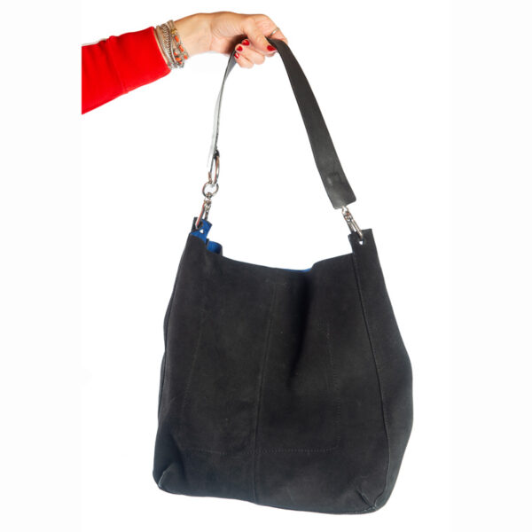 Retro suede tote bag handtas