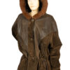 Jaren 80 suede vintage jas met capuchon maat XL - Afbeelding 2